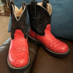 Women’s or Youth Ariat shoes red Fat Baby cowboy boots 6B